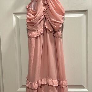 Elegant Pink Sleeveless Dress